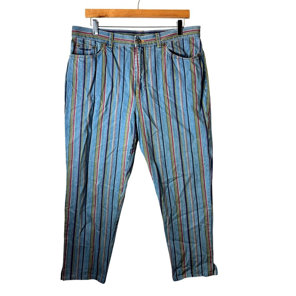 VTG Ralph Lauren Jeans Womens 14 Vertical Striped 90s Boho Hippie Streetwear